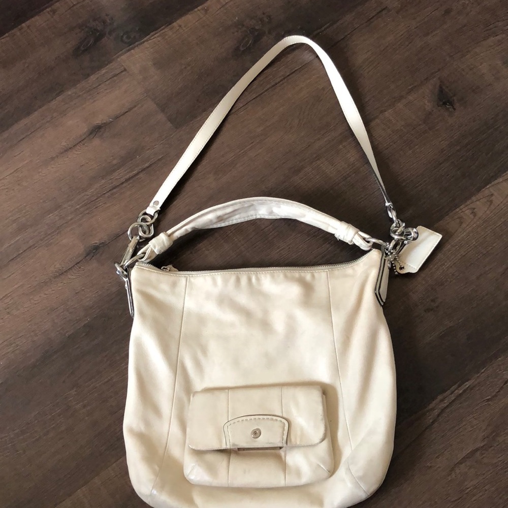 Beige Coach Shoulder Bag